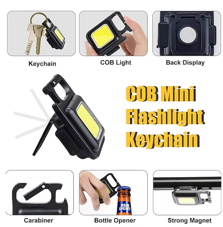 Keychain Torch, COB Flashlight, Keychain Light, Keyring Torch, COB Flashlight, Work Lamp, LED Light, Pocket Light, Magnet Light, Rechargeable Flashlight, Night Light, COB Keychain Light, High Lumens Light